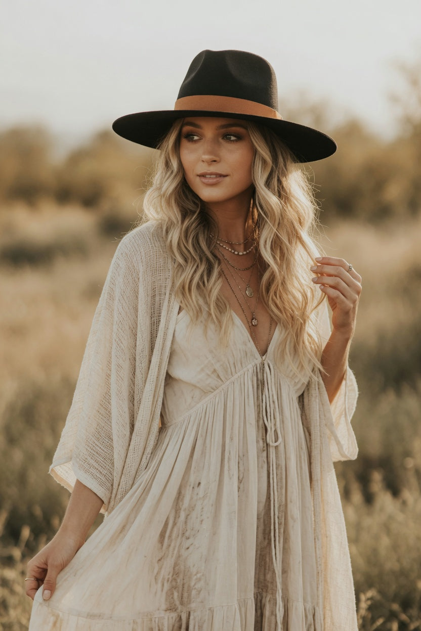 Black Tall Front Teardrop Fedora Hat – Khaki Suede Band Felt Hat