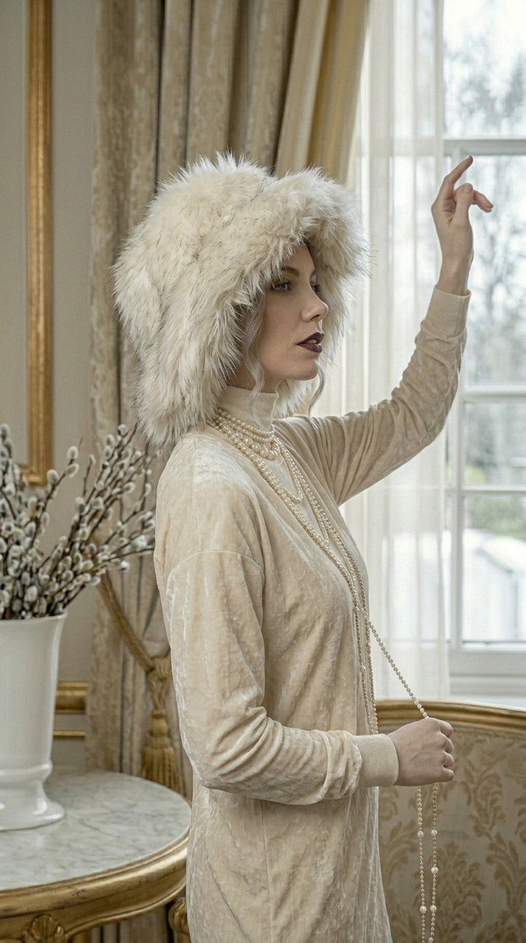 Snow Queen Luxe Extra Wide Brim Faux Fur Hat