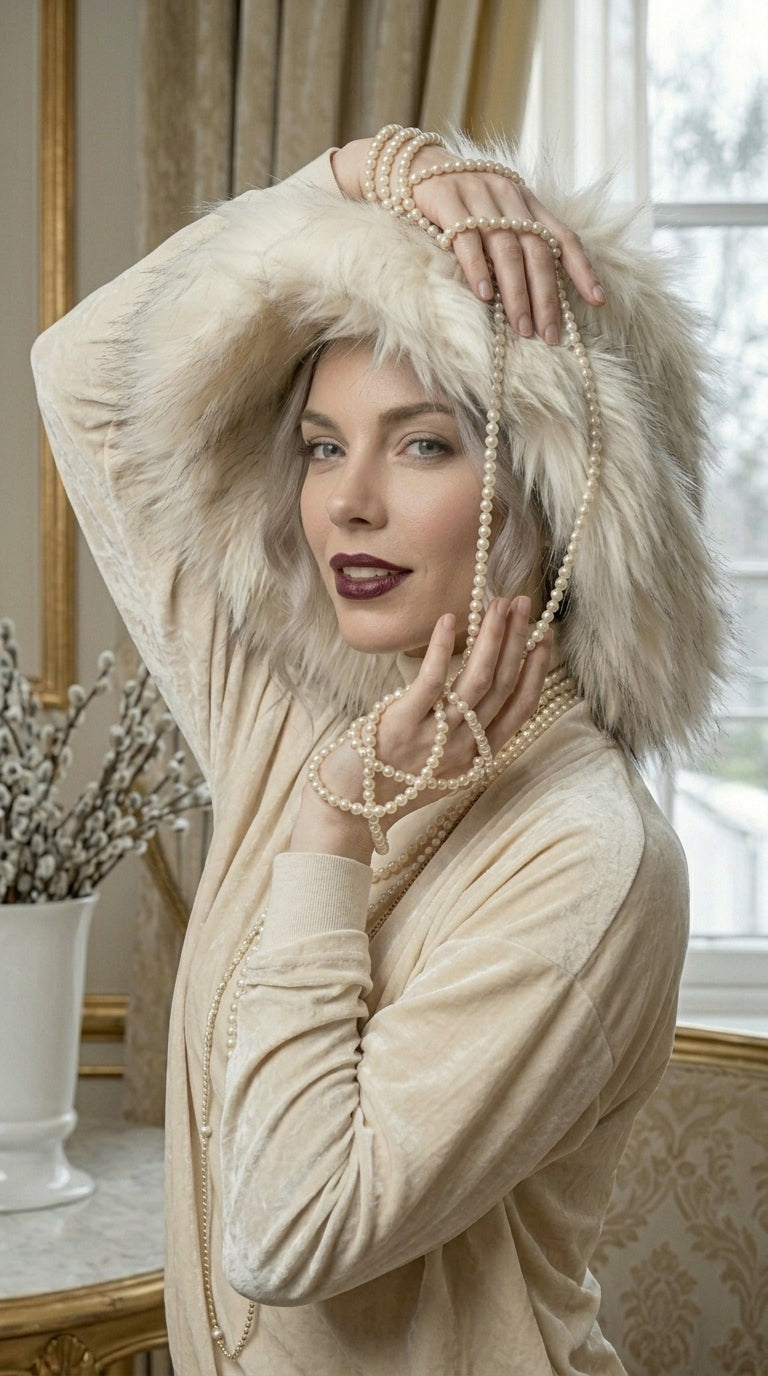 Snow Queen Luxe Extra Wide Brim Faux Fur Hat