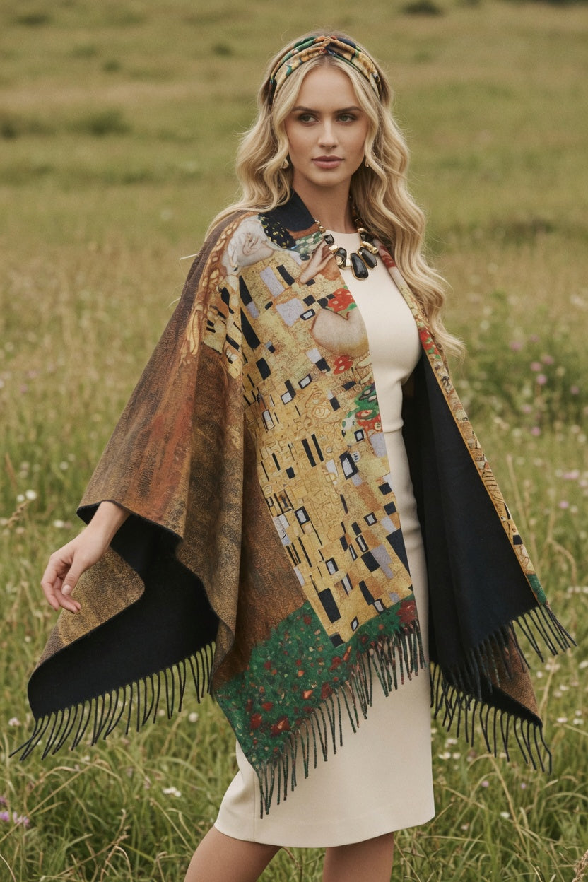 The Kiss Art Ruana – Romantic Gold Wrap