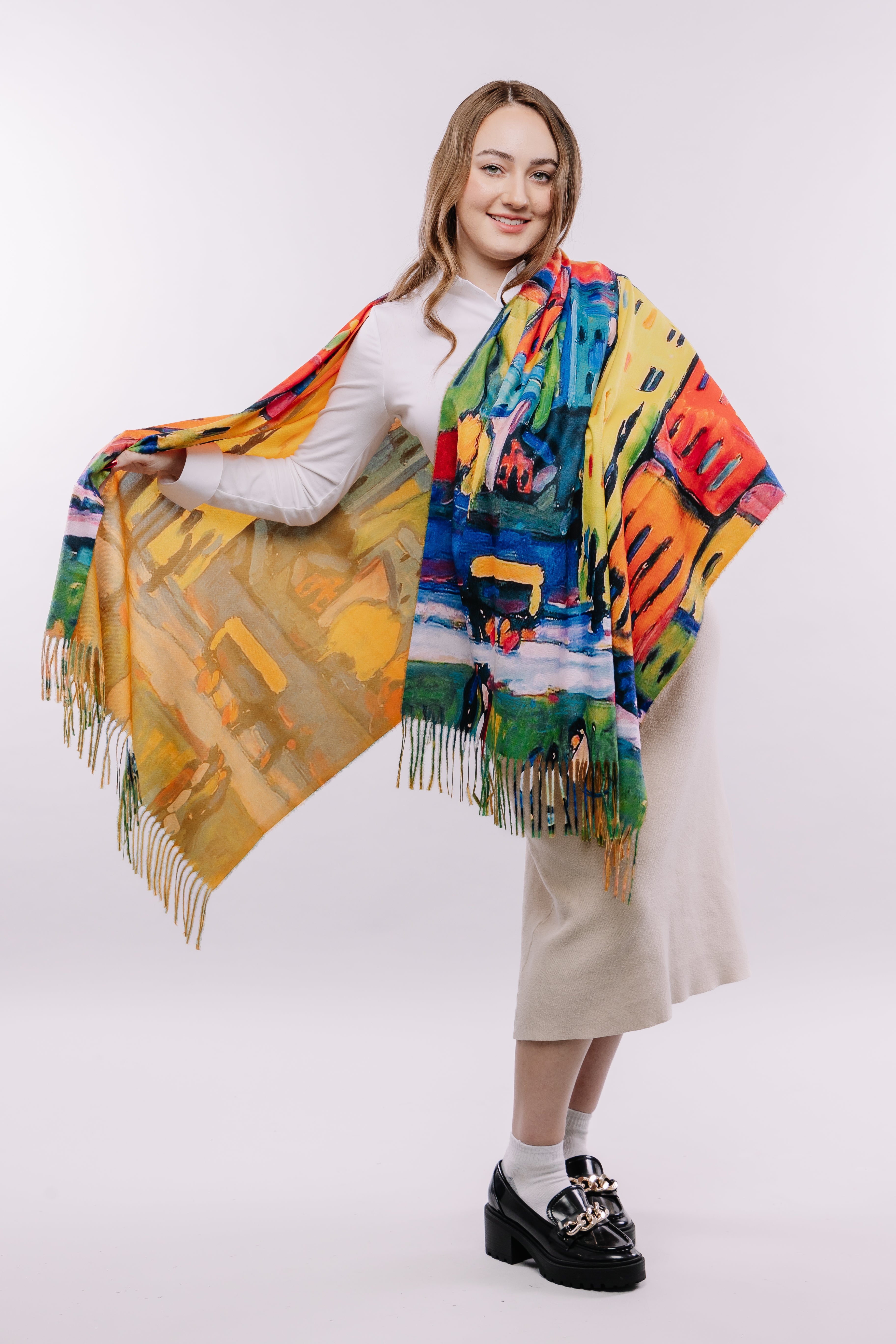 Colorful Cityscape Art Scarf