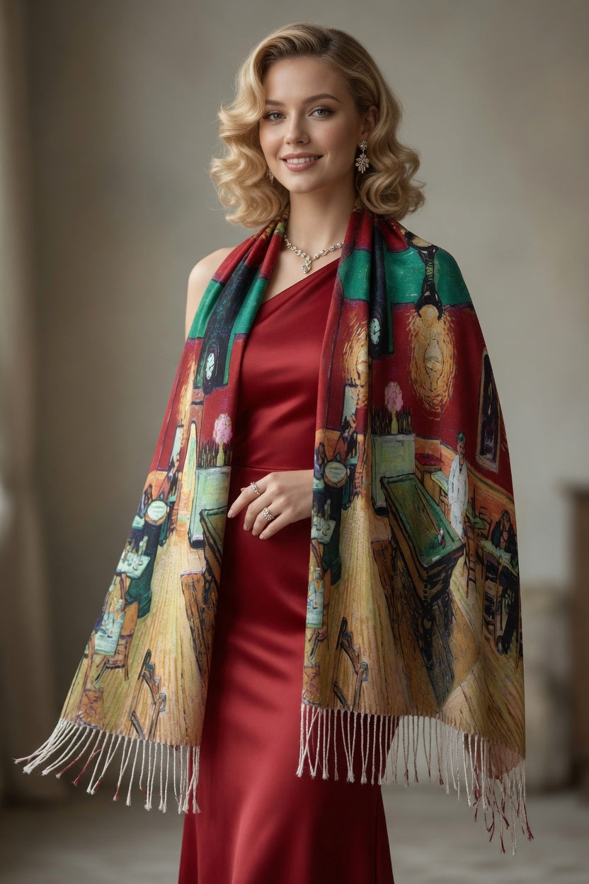 Midnight Café Mood Art Scarf