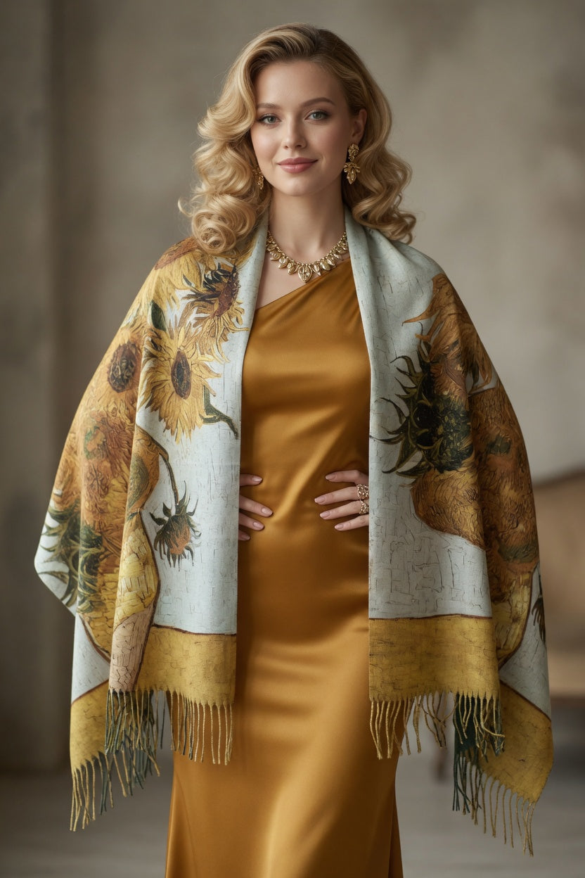Sunflower Bloom Art Scarf