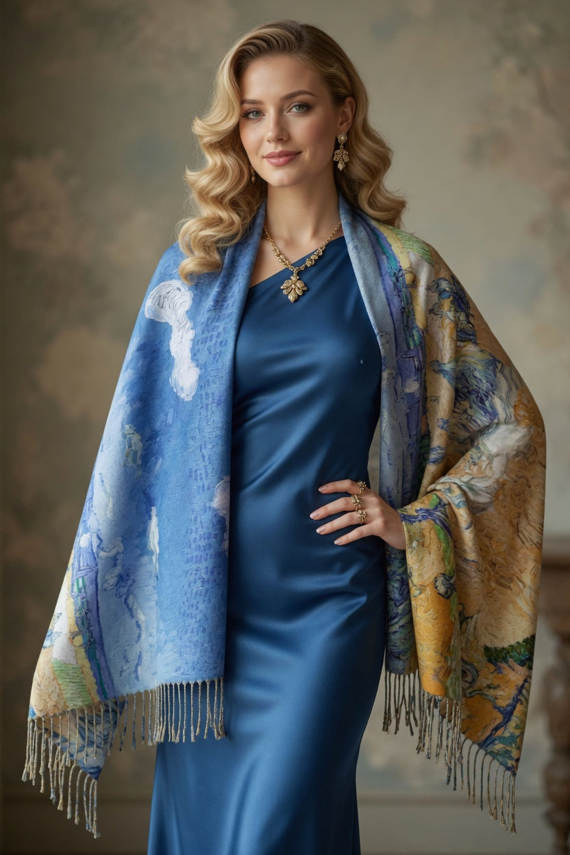 Wheatfield Horizon Art Scarf Landscape Wrap