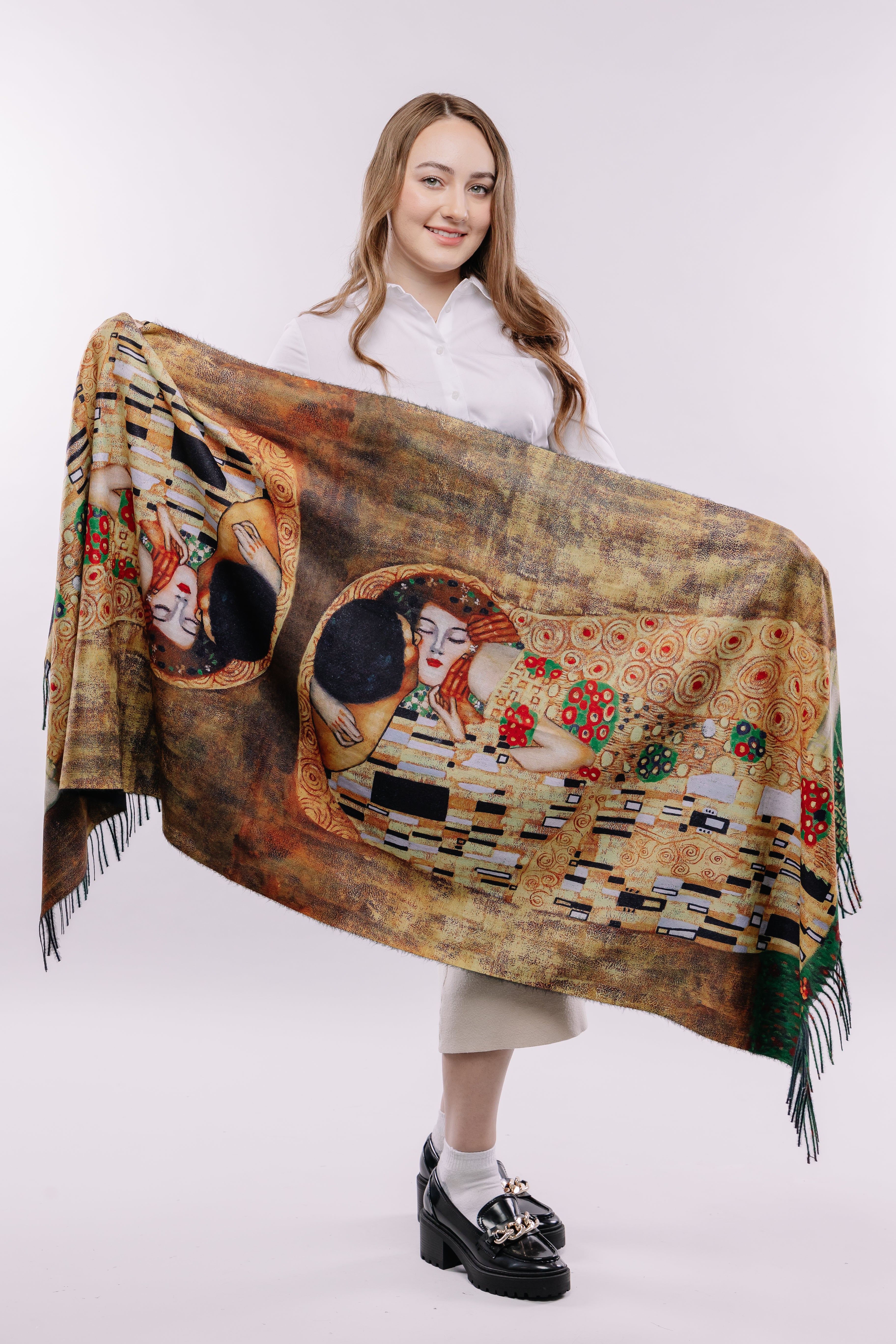 The Kiss Romance Art Scarf