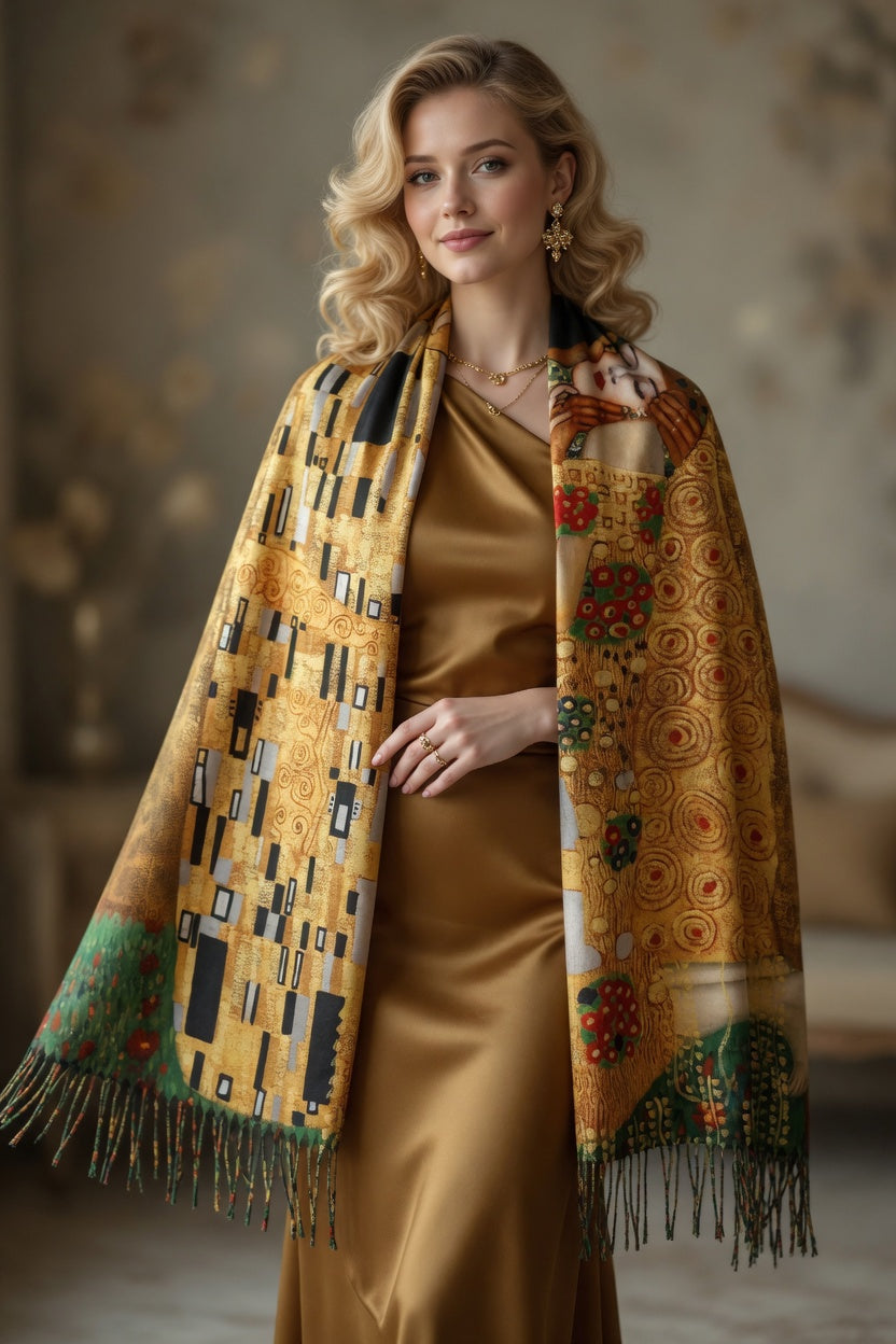 The Kiss Romance Art Scarf