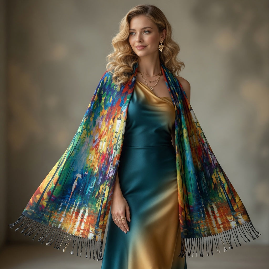 Rainy Day Romance Art Scarf