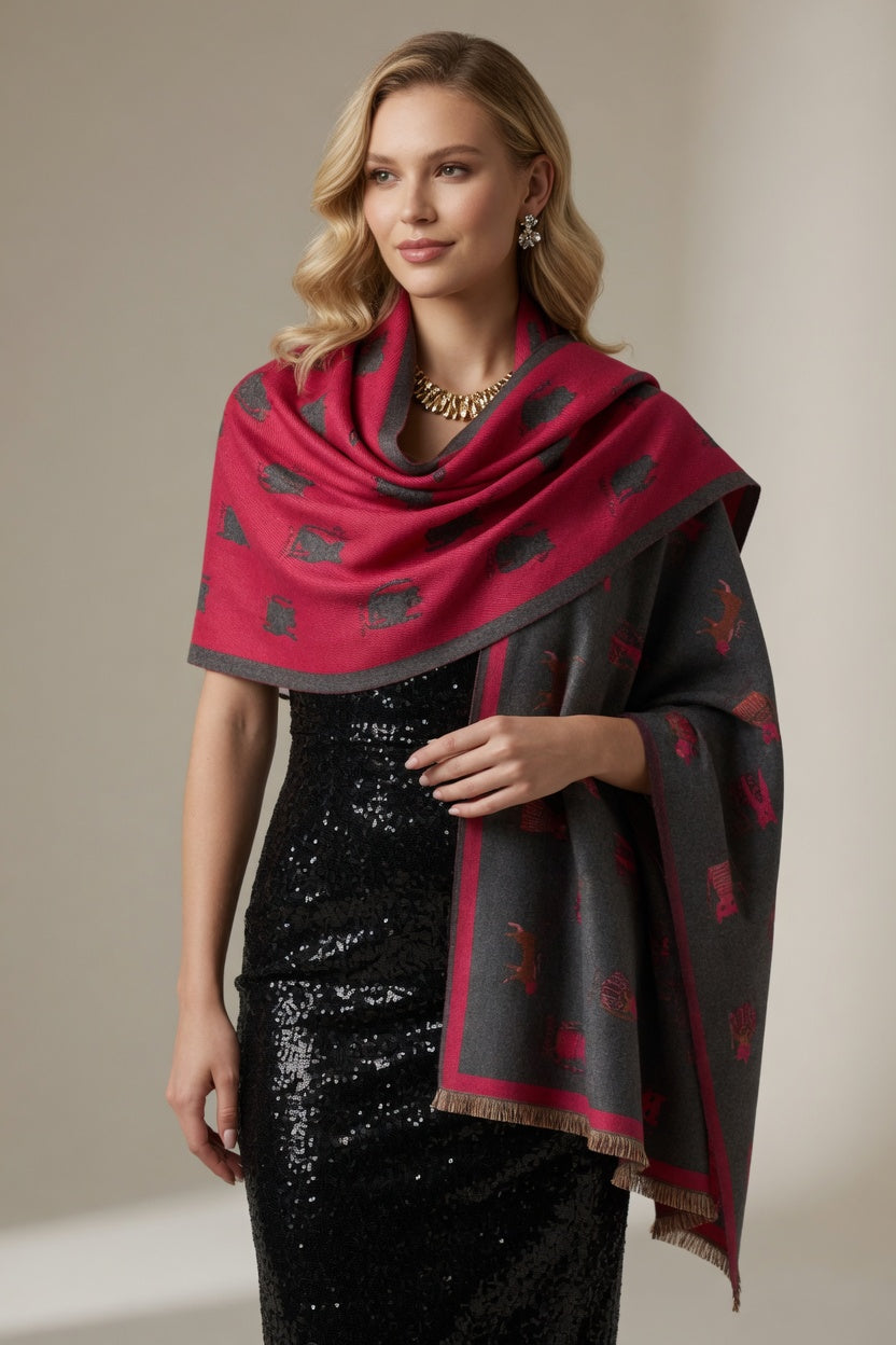 Cat Pattern Art Scarf – Playful Statement Wrap
