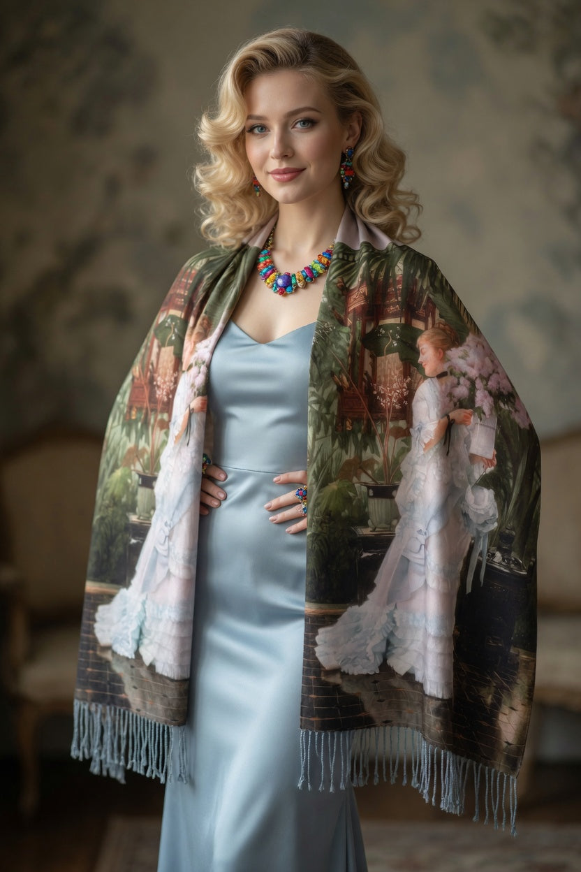 In the Conservatory Art Scarf – Garden Elegance Wrap