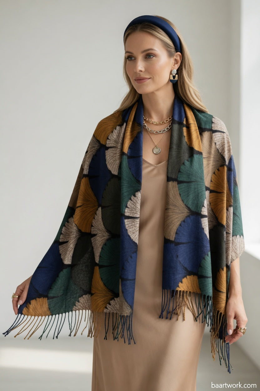 Nature Leaf Shawl – Organic Pattern Wrap