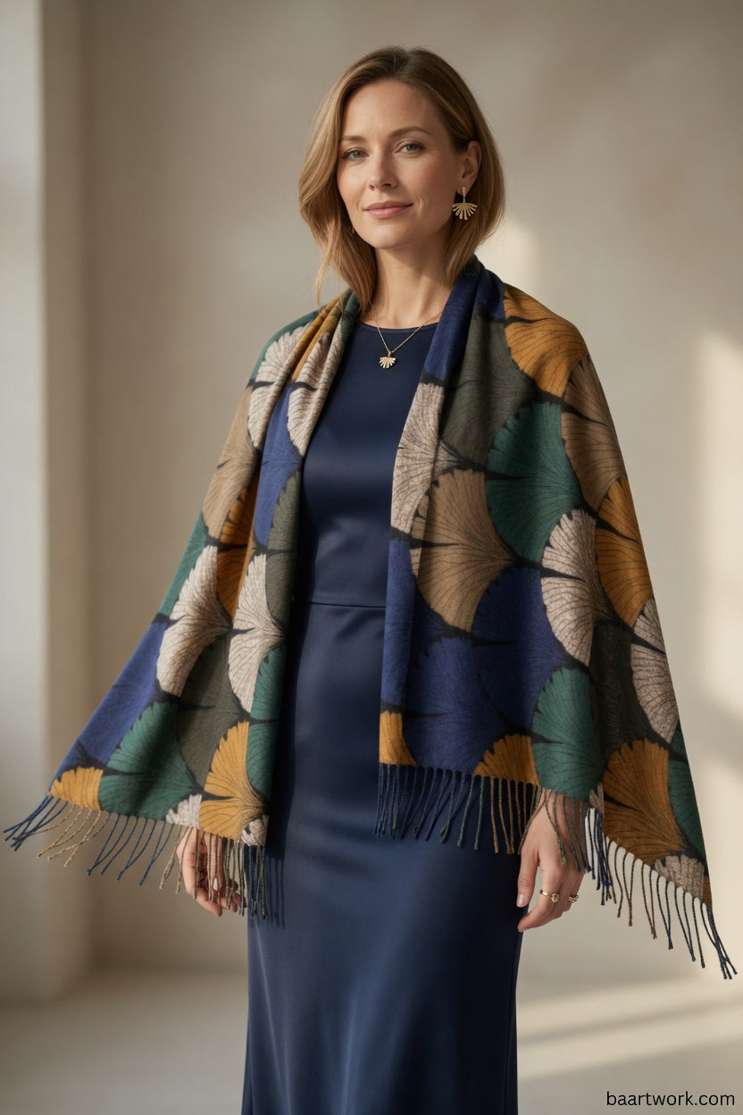 Nature Leaf Shawl – Organic Pattern Wrap