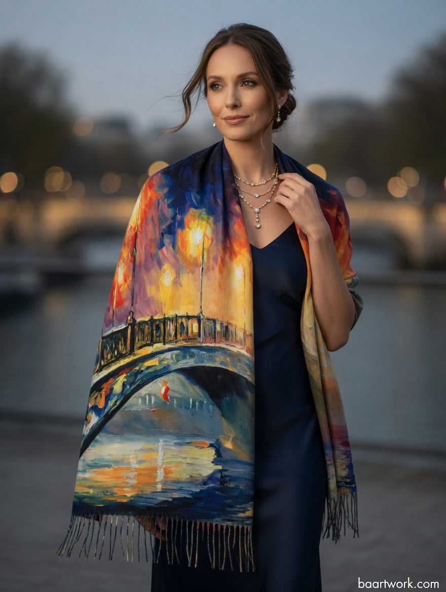 Romantic Cityscape Scarf – Elegant Urban Wrap