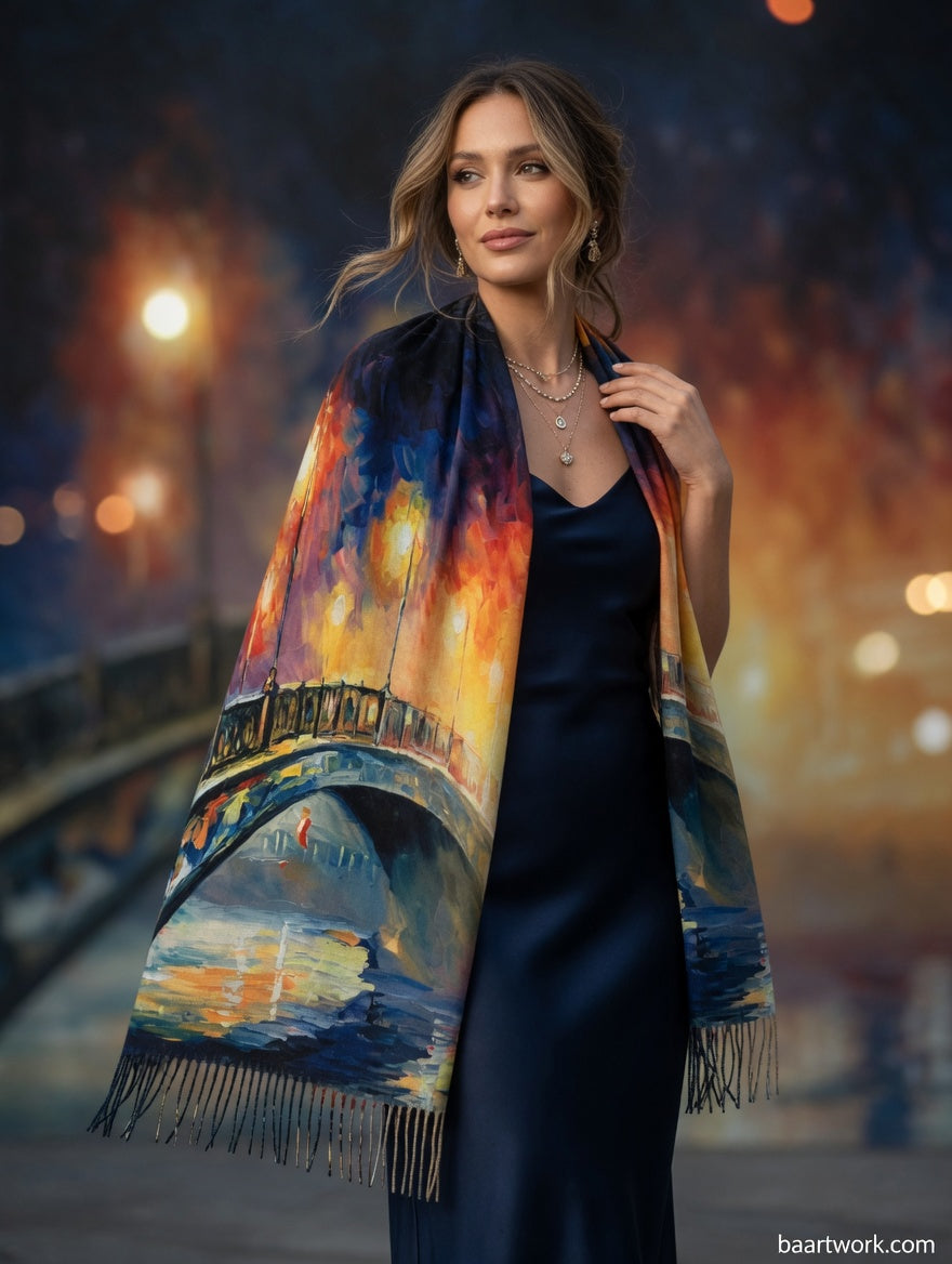 Romantic Cityscape Scarf – Elegant Urban Wrap