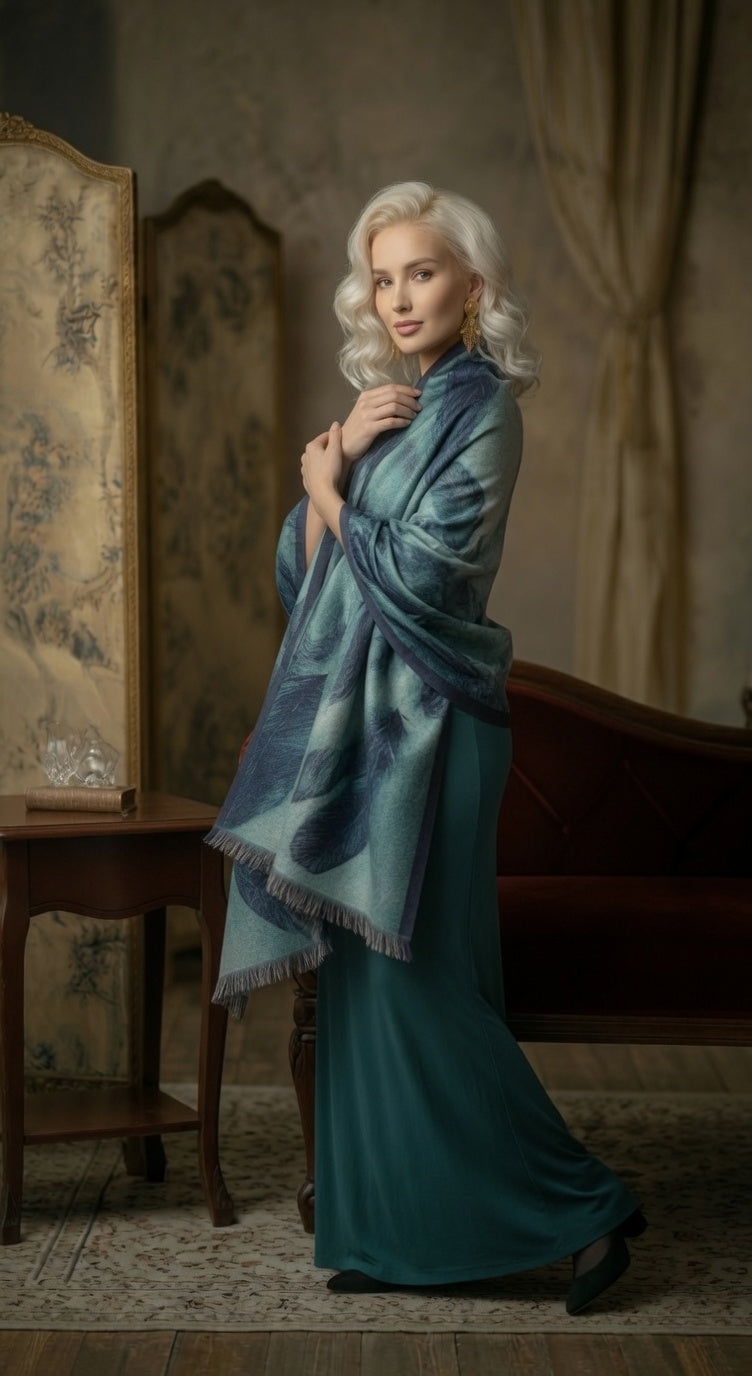 Cool Feather Blue Premium Scarf