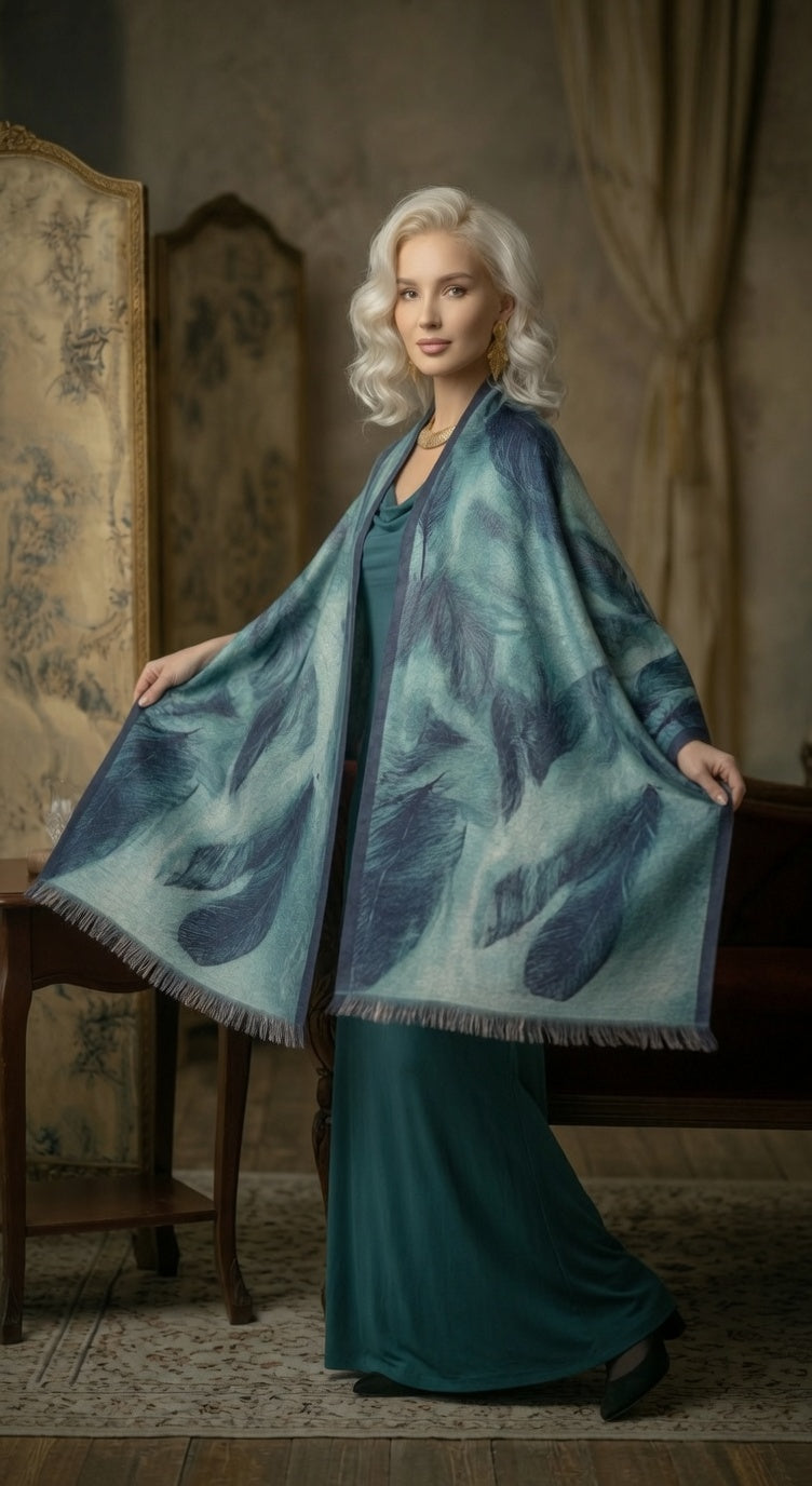 Cool Feather Blue Premium Scarf