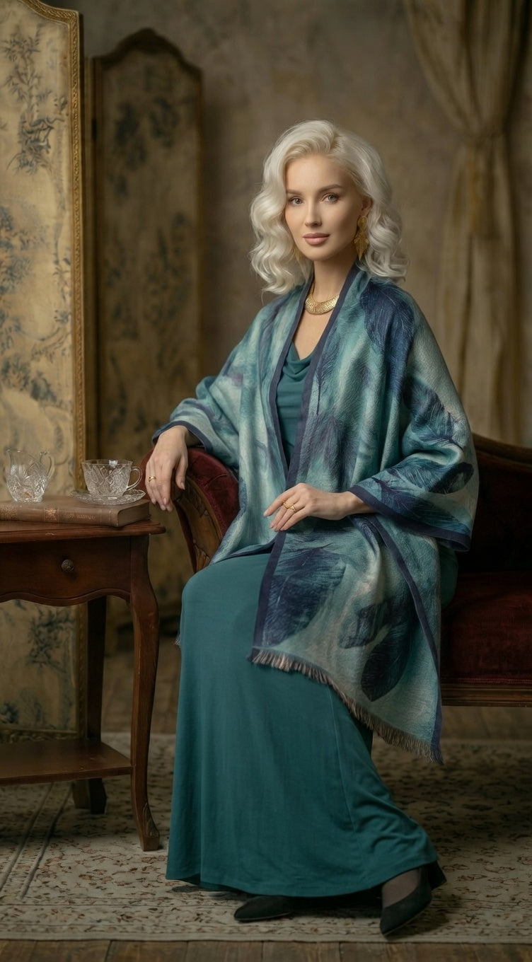 Cool Feather Blue Premium Scarf