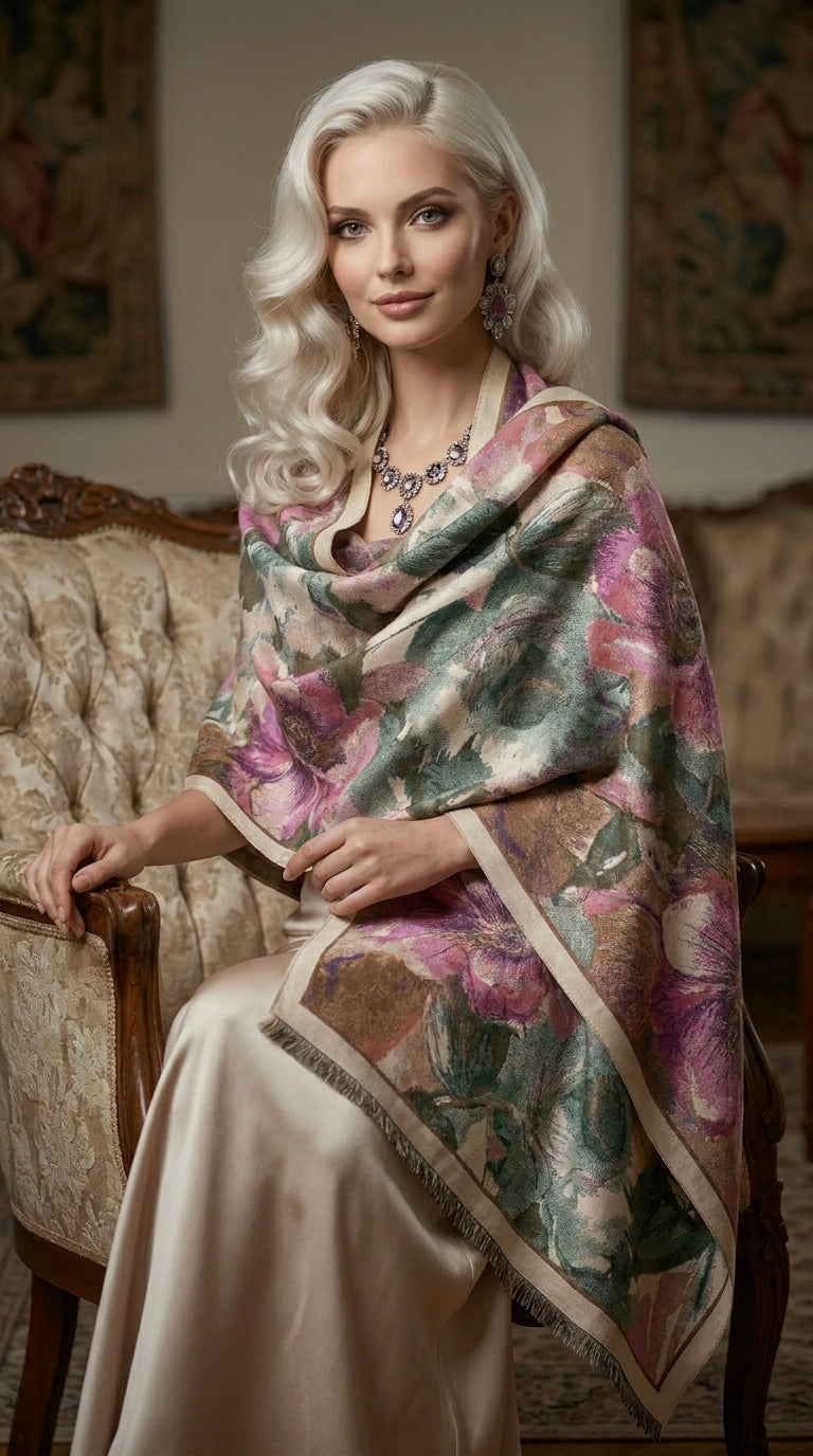 Flower Garden Lavender Premium Scarf