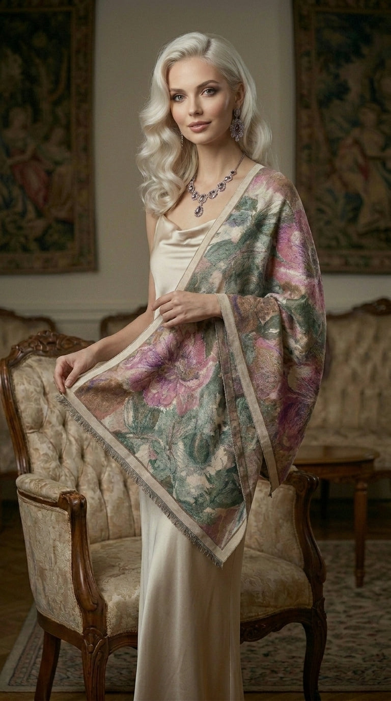 Flower Garden Lavender Premium Scarf