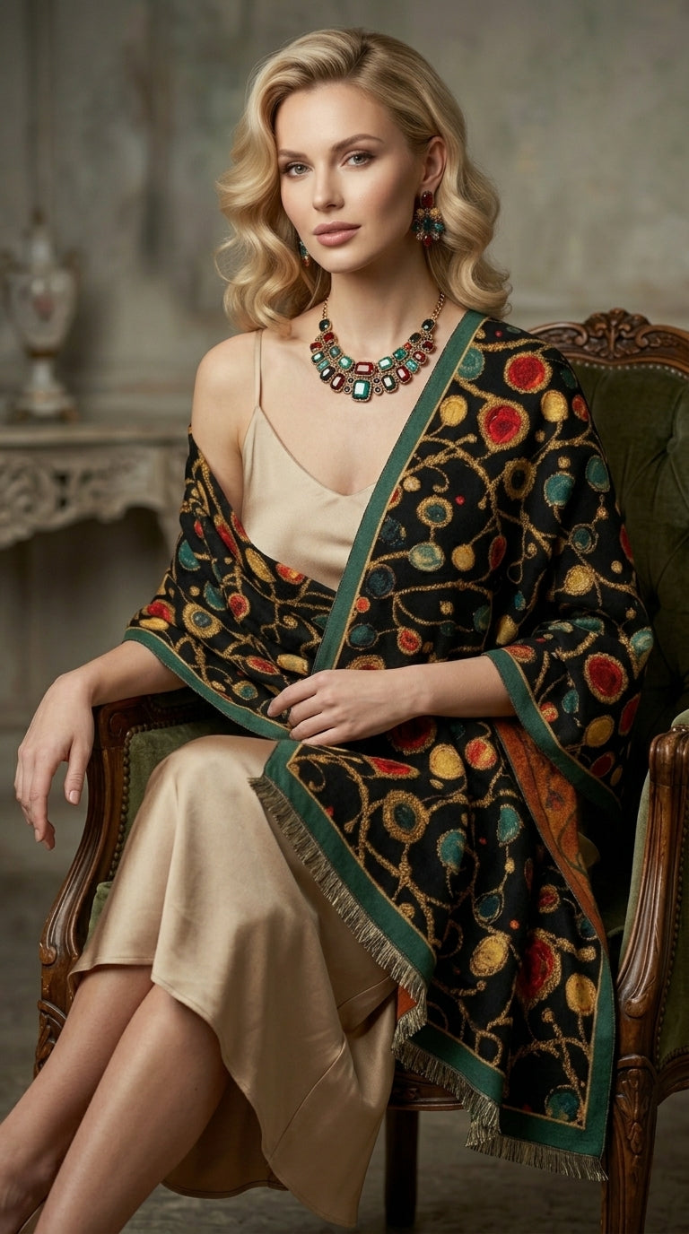 Gemstone Jewel Vines Premium Scarf