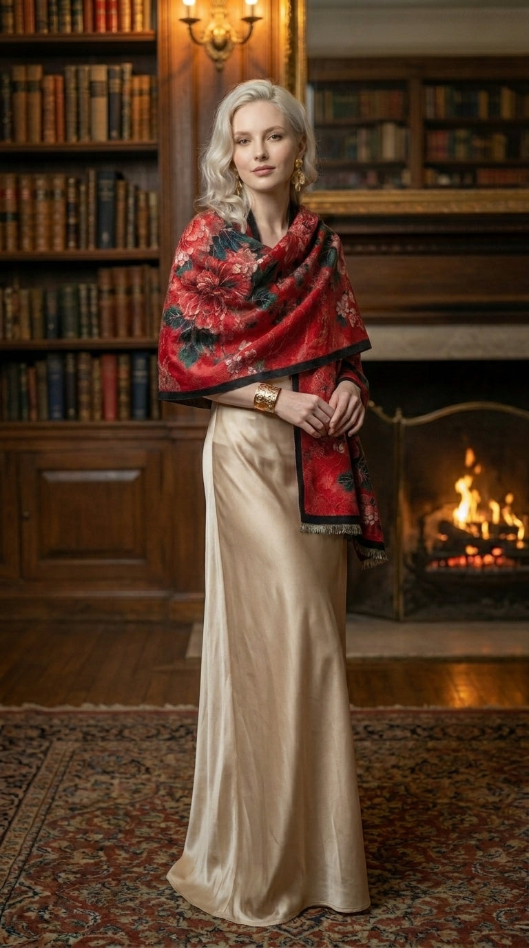 Imperial Peony Premium Scarf