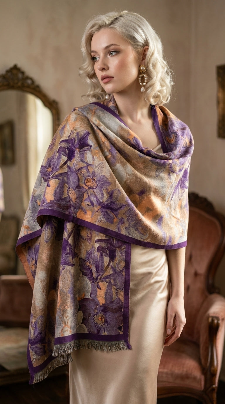 Orchid Flowers Premium Scarf