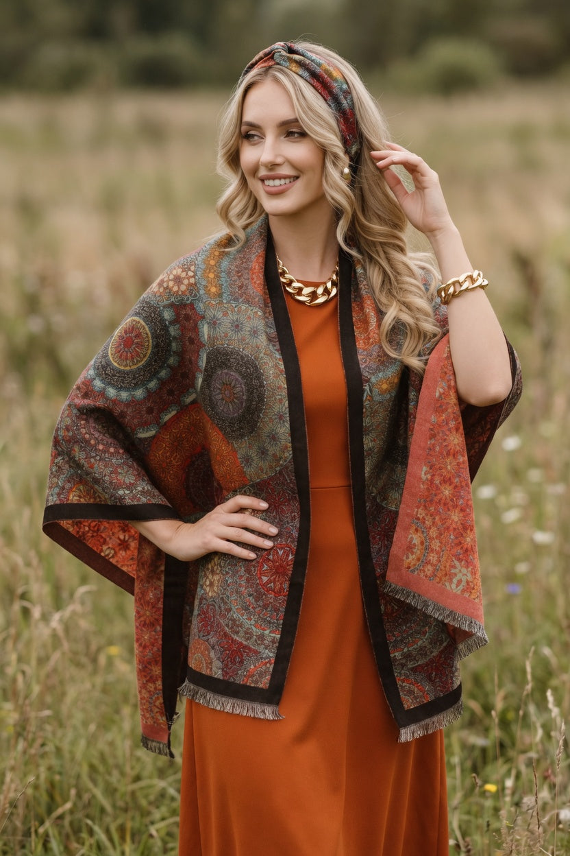 Overlapping Flower Premium Scarf
