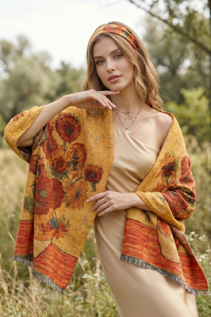 Sunflowers in a Vase Premium Scarf