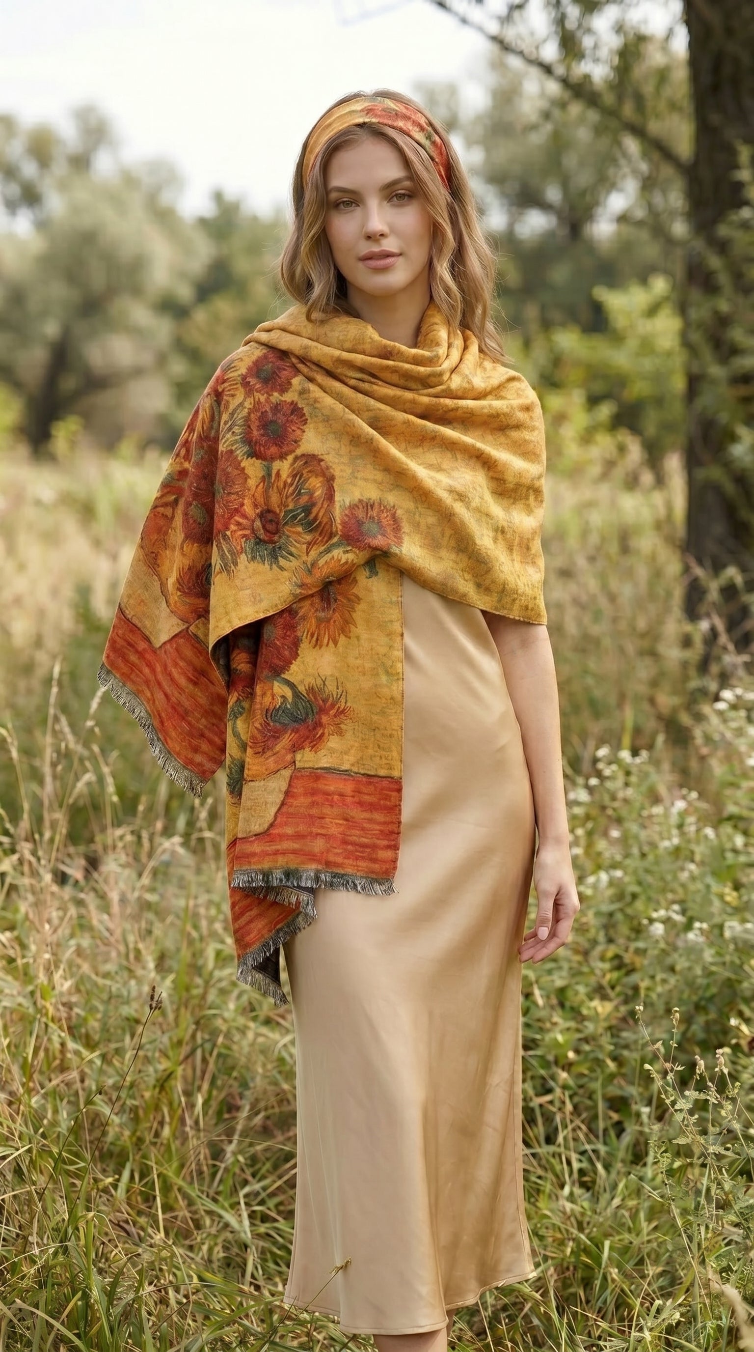 Sunflowers in a Vase Premium Scarf