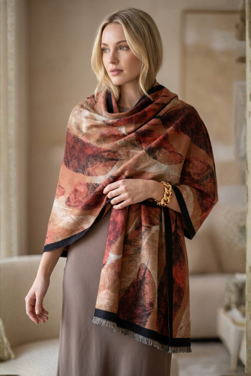 Warm Feather Brown Premium Scarf