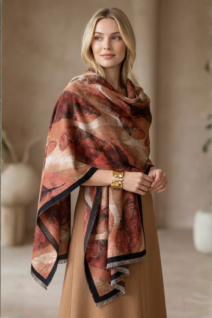 Warm Feather Brown Premium Scarf