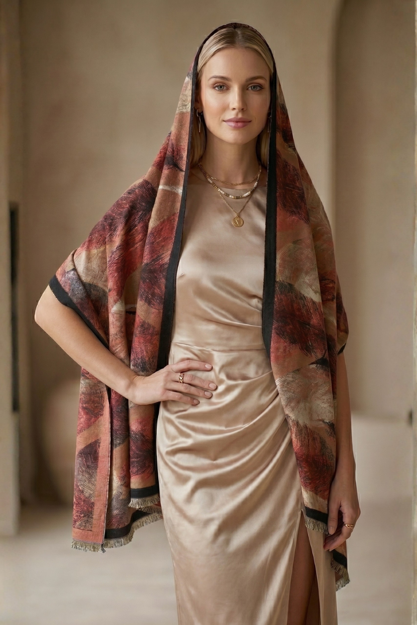 Warm Feather Brown Premium Scarf