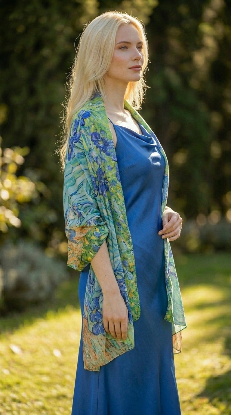 Irises Silky Art Scarf