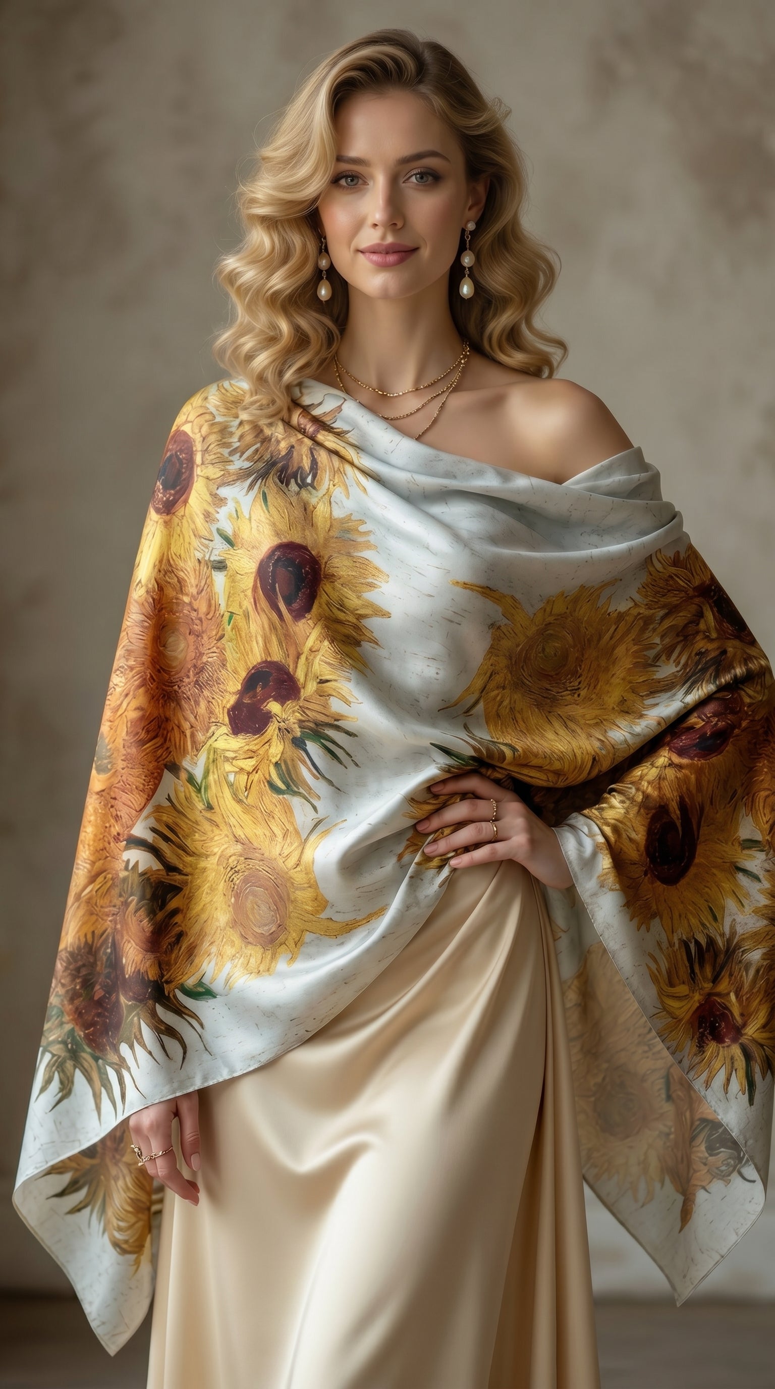 Sunflowers Silky Art Scarf