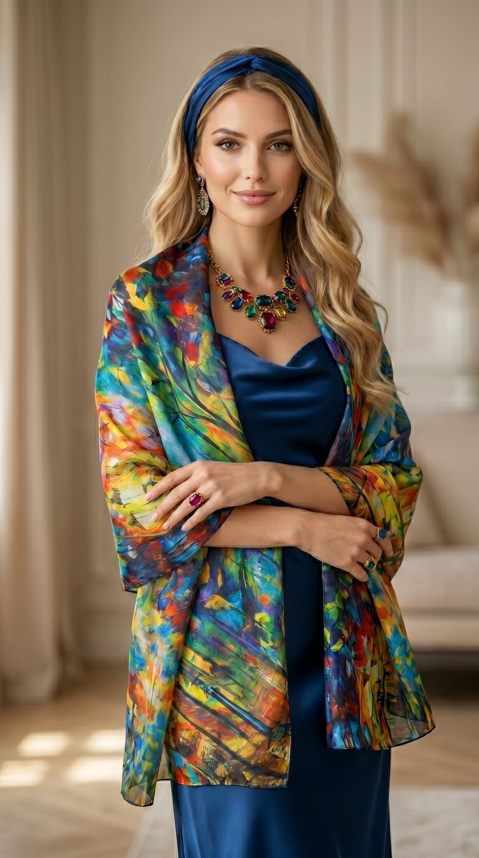 Under the Rain Impression Silky Art Scarf