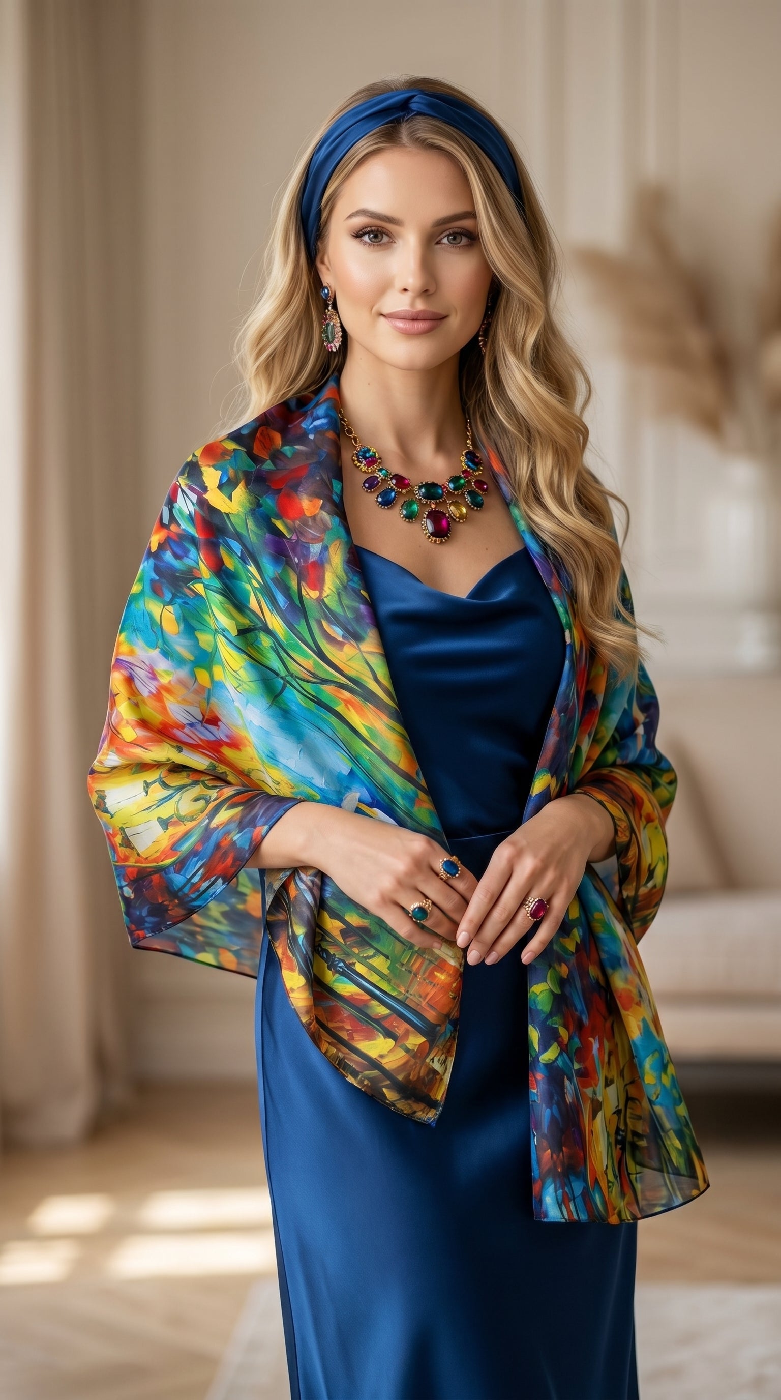 Under the Rain Impression Silky Art Scarf