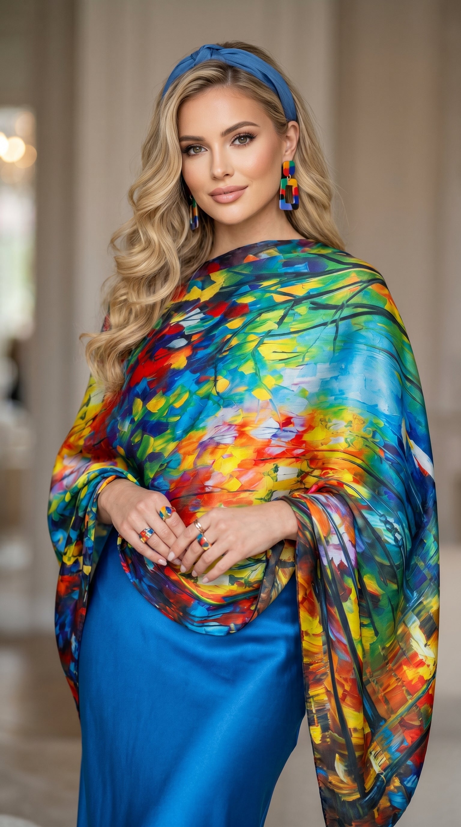 Under the Rain Impression Silky Art Scarf