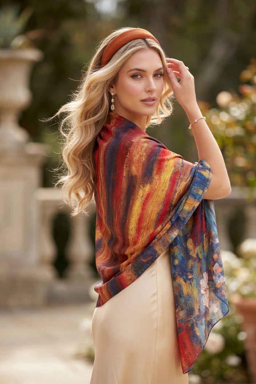 Water Sunset Artistic Silky Scarf
