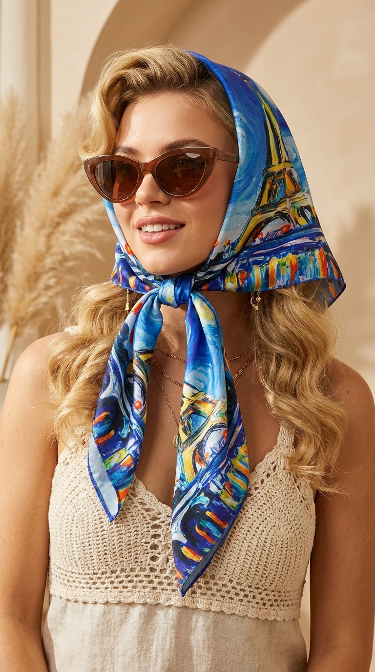 Paris Under the Stars Scarf 27in x 27in