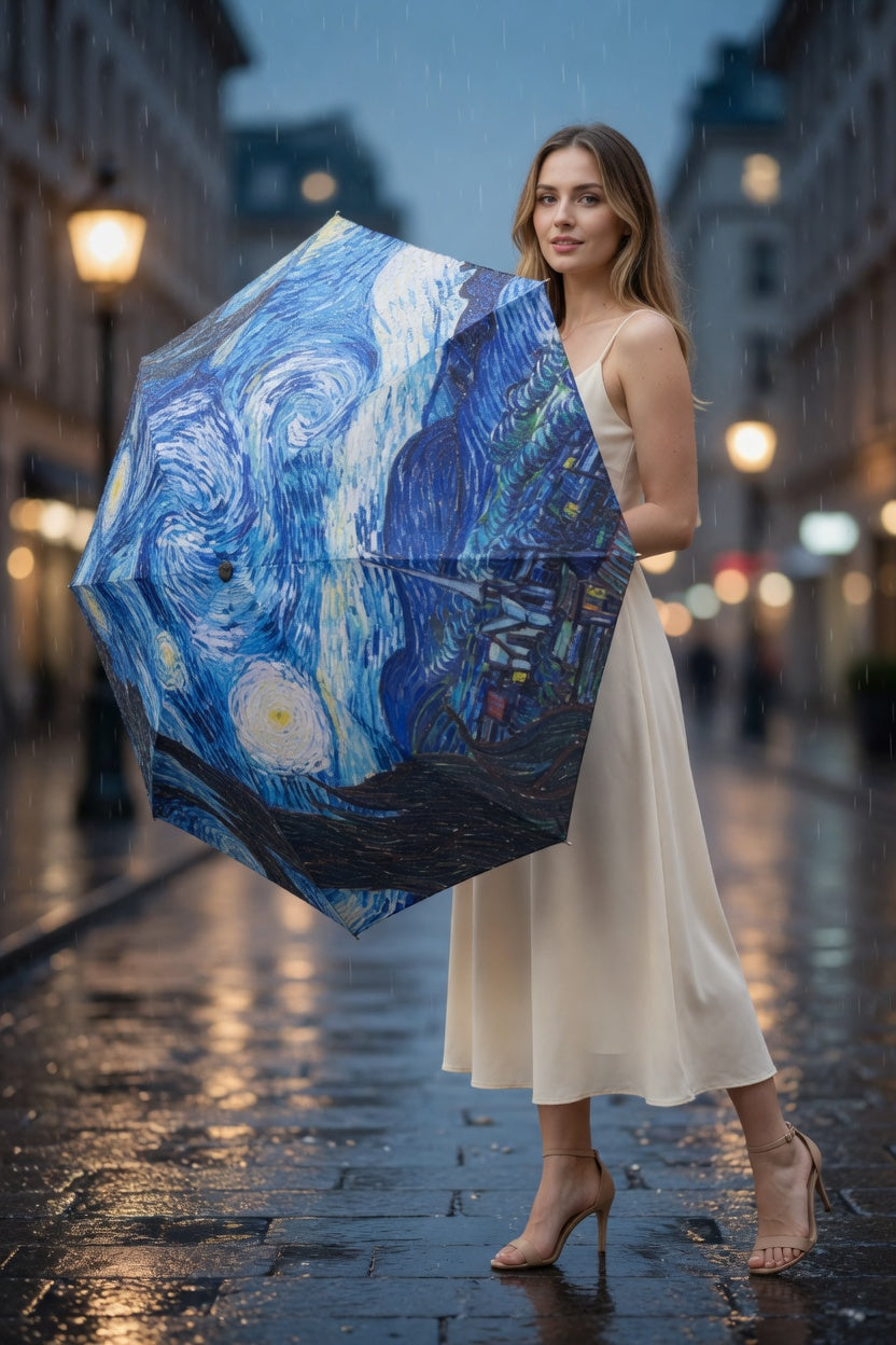 Starry Night Expression Art Umbrella