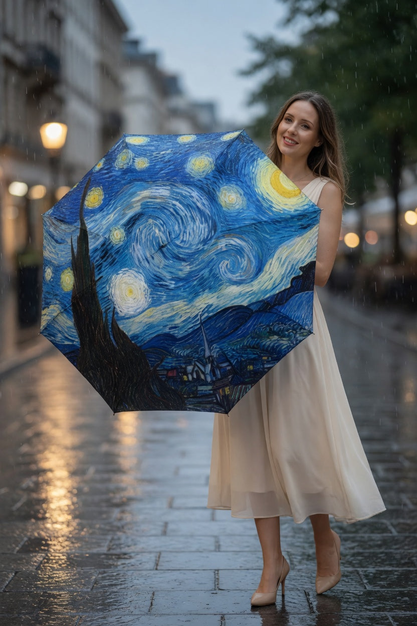 Starry Night Expression Art Umbrella