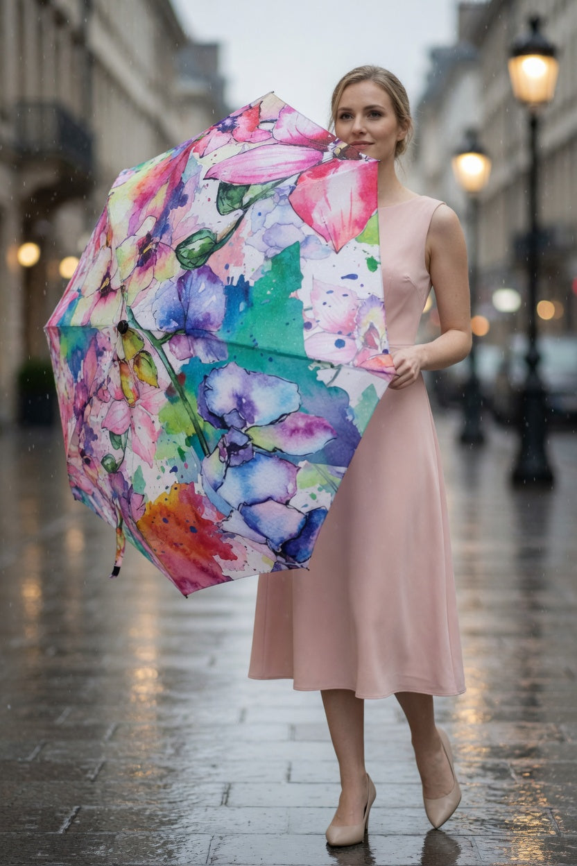 Watercolor Floral Art Umbrella