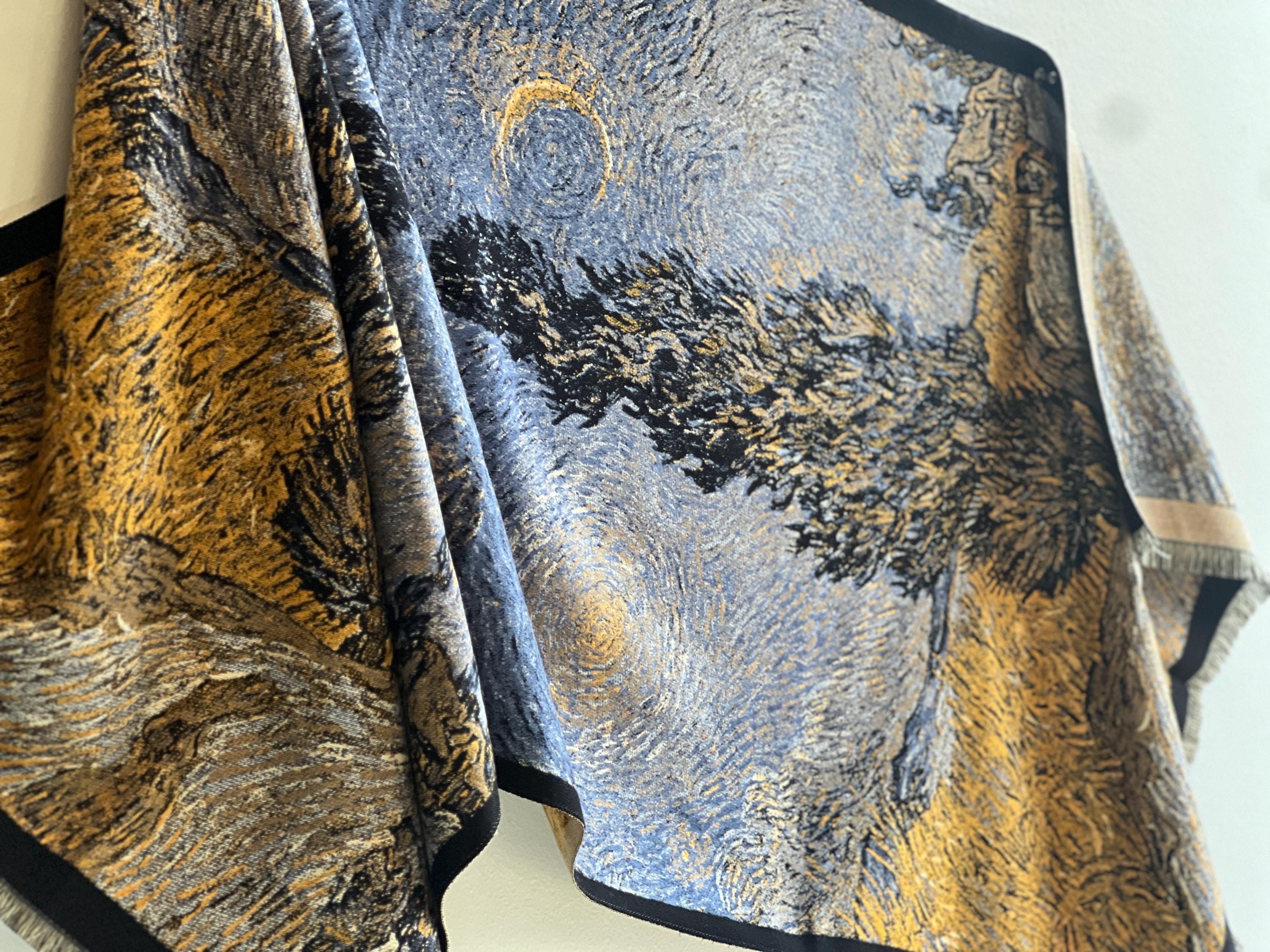 Cypress Road Art Scarf: Wool-Like Winter Shawl, Oversized Wrap