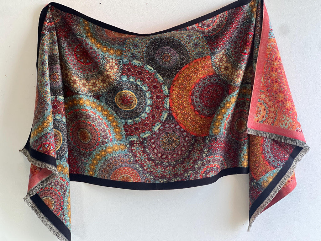 Art-Inspired Scarf: Oversized Woven Winter Wrap, Soft Cashmere-Feel Fabric