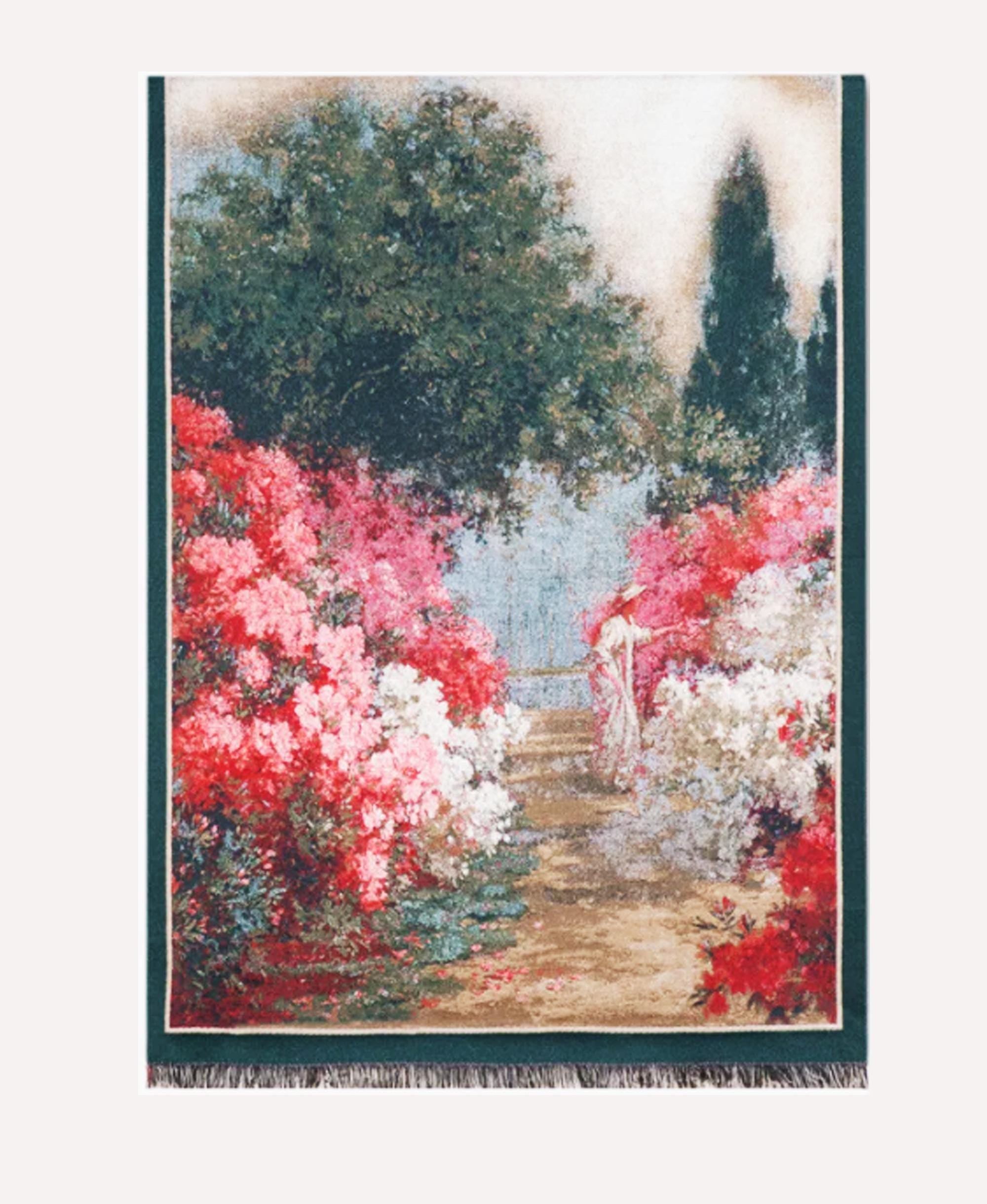 Floral Art-Inspired Scarf: Oversized Winter Wrap, Cashmere-Feel Fabric