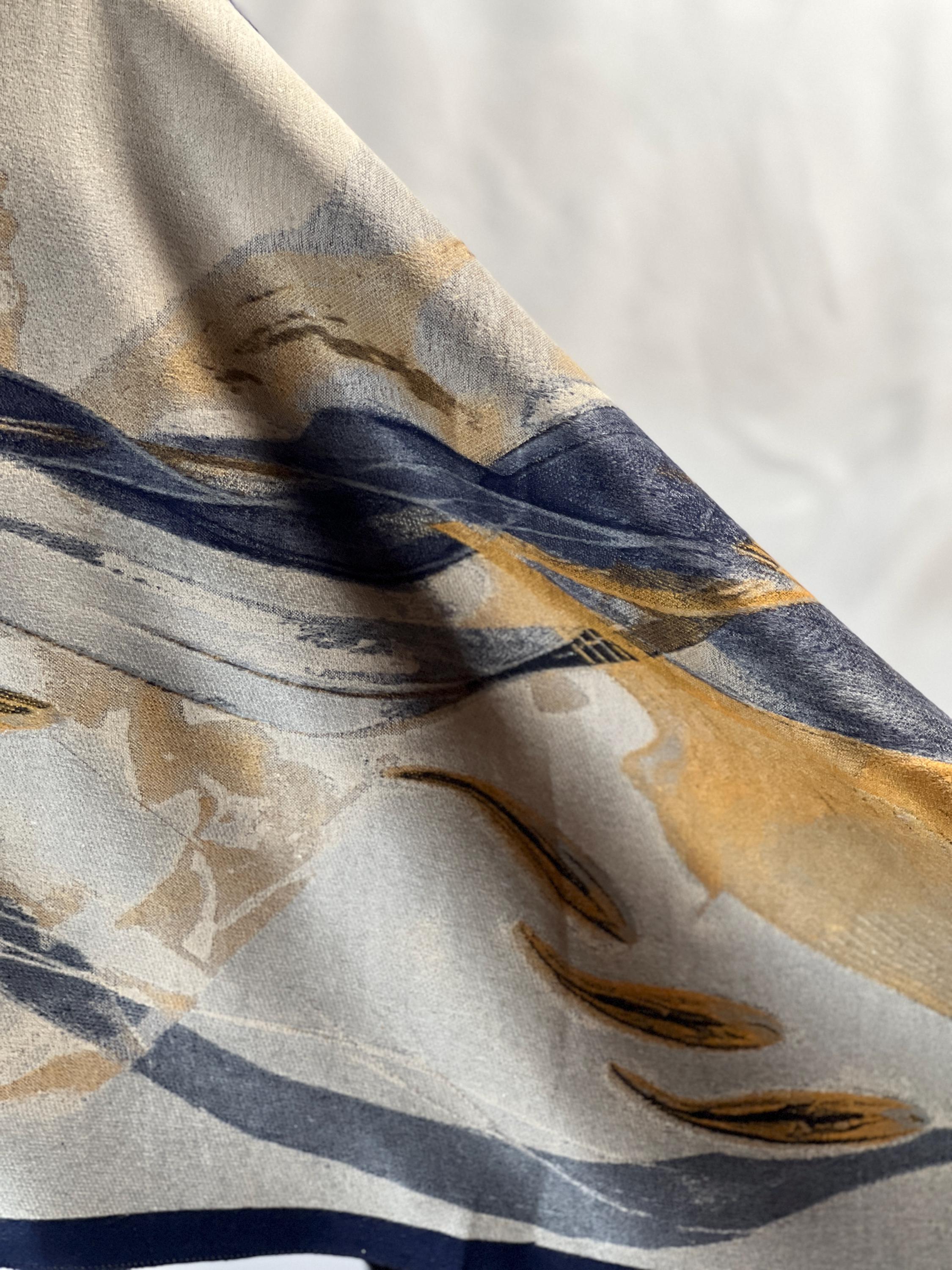 Abstract Brushstroke Scarf: Oversized Woven Winter Wrap, Cashmere-Feel Fabric