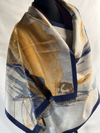 Abstract Brushstroke Scarf: Oversized Woven Winter Wrap, Cashmere-Feel Fabric