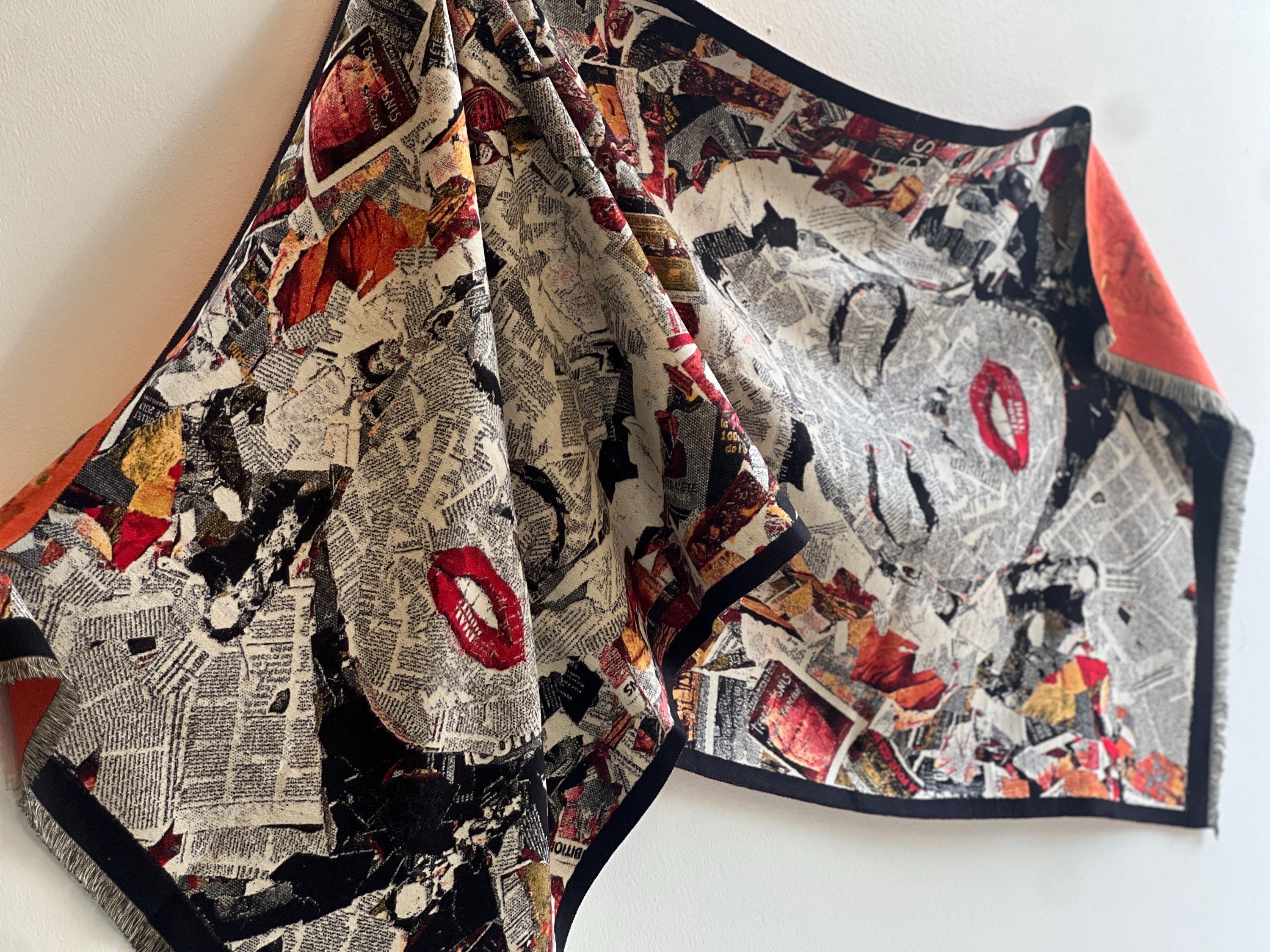 Art-Inspired Winter Scarf: Oversized, Soft, Wool-Like Fabric