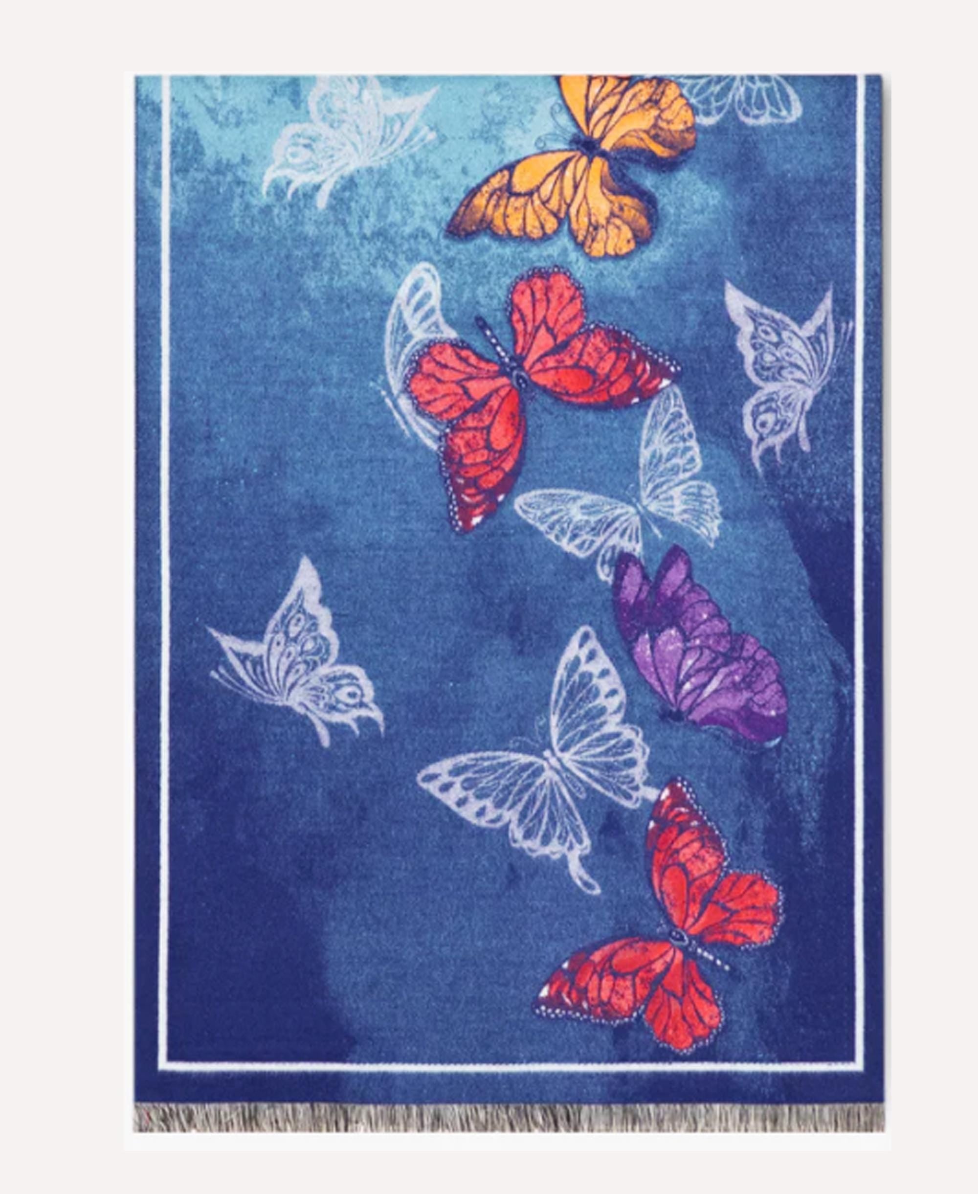 Butterfly Dance Winter Scarf: Warm Wool-Like Shawl Wrap