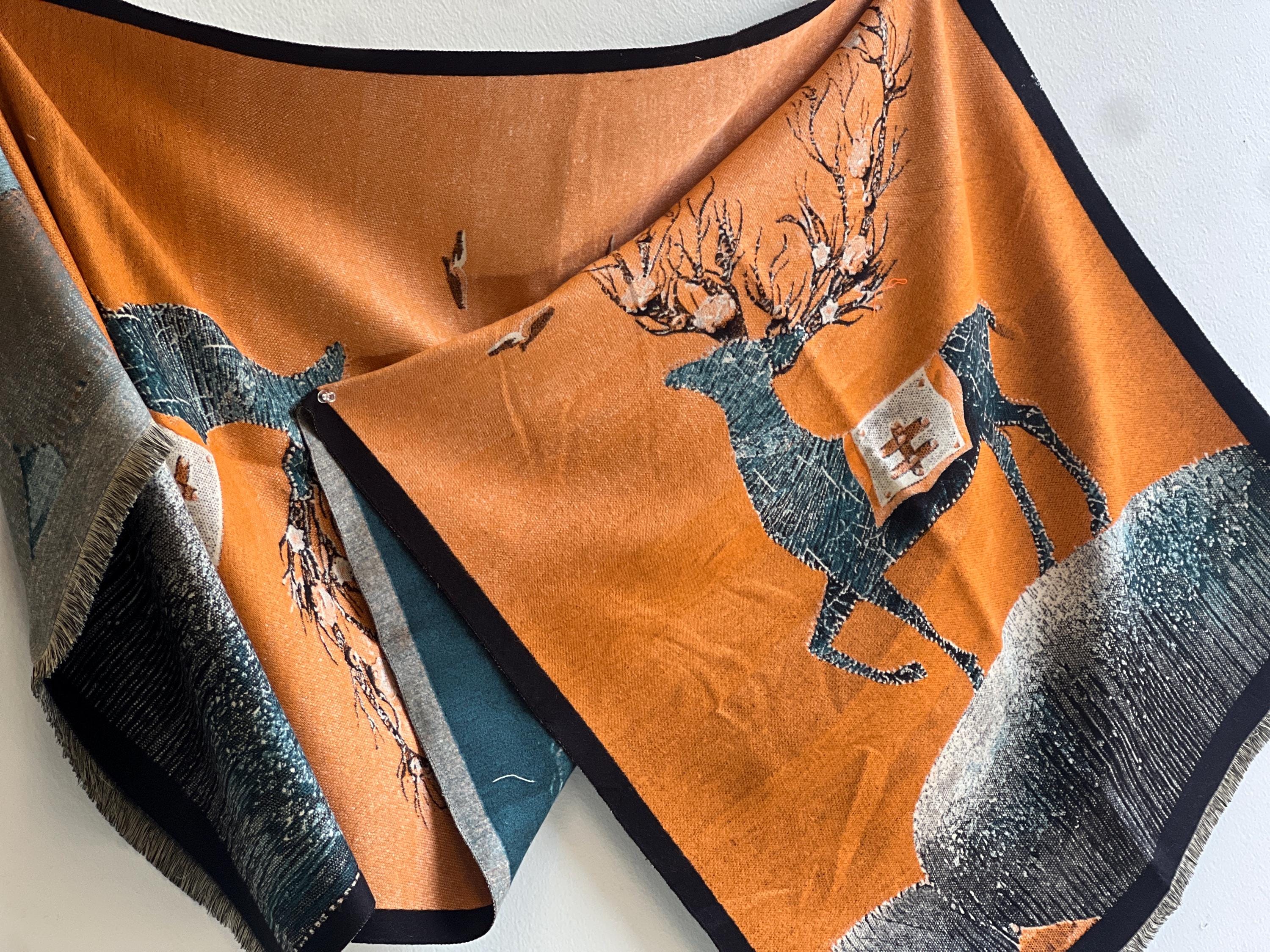 Art-Inspired Winter Scarf: Oversized Cozy Wrap, Wool-Like Fabric