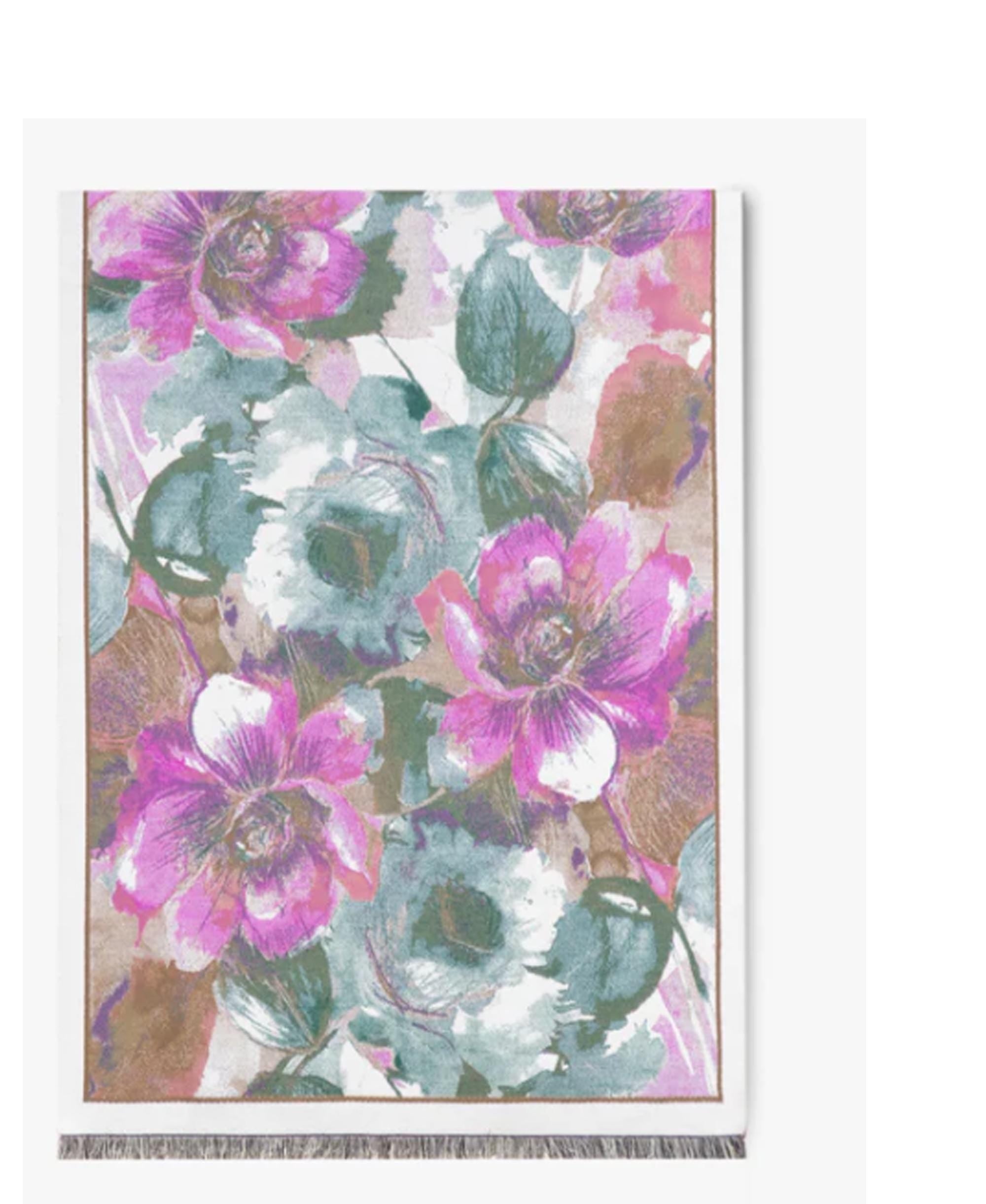 Floral Garden Art-Inspired Scarf: Oversized Woven Winter Wrap